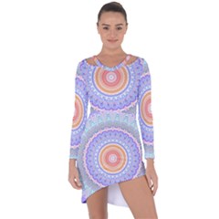 Pretty Pastel Boho Hippie Mandala Asymmetric Cut-out Shift Dress by CrypticFragmentsDesign