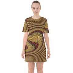 Golden Sands Sixties Short Sleeve Mini Dress by LW41021