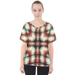 Royal Plaid  V-neck Dolman Drape Top by LW41021