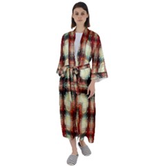 Royal Plaid  Maxi Satin Kimono by LW41021