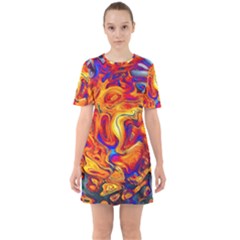 Sun & Water Sixties Short Sleeve Mini Dress by LW41021