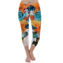 Spring Flowers Capri Winter Leggings  by LW41021