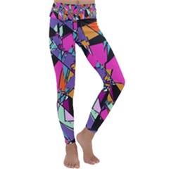 Abstract  Kids  Lightweight Velour Classic Yoga Leggings by LW41021