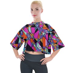 Abstract  Mock Neck Tee by LW41021