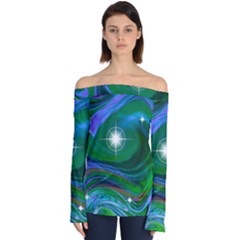 Night Sky Off Shoulder Long Sleeve Top by LW41021