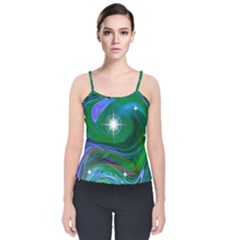 Night Sky Velvet Spaghetti Strap Top by LW41021