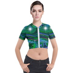 Night Sky Short Sleeve Cropped Jacket by LW41021