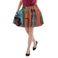 Cats A-line Pocket Skirt by LW41021