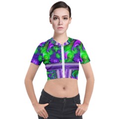 Feathery Winds Short Sleeve Cropped Jacket by LW41021