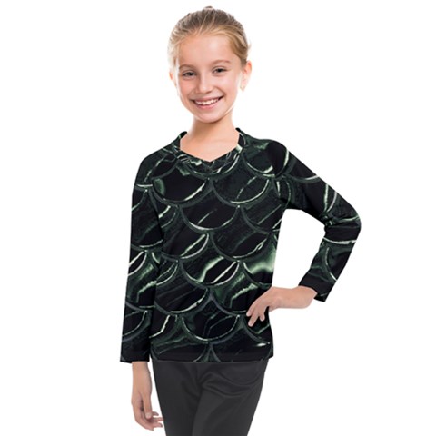 Dragon Scales Kids  Long Mesh Tee by PollyParadise