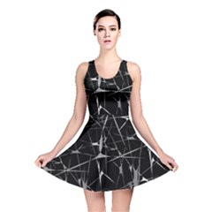 Black And White Splatter Abstract Print Reversible Skater Dress by dflcprintsclothing