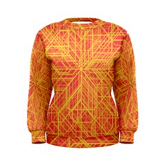 Orange/yellow Line Pattern Women s Sweatshirt by LyleHatchDesign