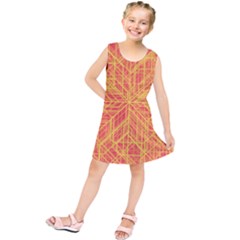 Orange/yellow Line Pattern Kids  Tunic Dress by LyleHatchDesign