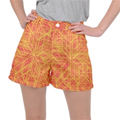 Orange/yellow Line Pattern Ripstop Shorts by LyleHatchDesign