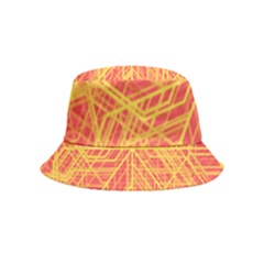 Orange/yellow Line Pattern Inside Out Bucket Hat (kids) by LyleHatchDesign