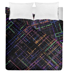 Criss-cross Pattern (multi-colored) Duvet Cover Double Side (queen Size) by LyleHatchDesign