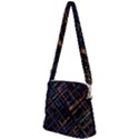 Criss-cross Pattern (multi-colored) Zipper Messenger Bag View2