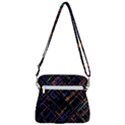 Criss-cross Pattern (multi-colored) Zipper Messenger Bag View3