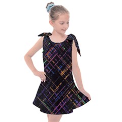 Criss-cross Pattern (multi-colored) Kids  Tie Up Tunic Dress by LyleHatchDesign