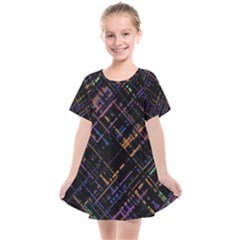 Criss-cross Pattern (multi-colored) Kids  Smock Dress by LyleHatchDesign