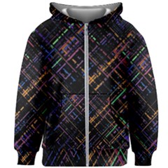 Criss-cross Pattern (multi-colored) Kids  Zipper Hoodie Without Drawstring by LyleHatchDesign