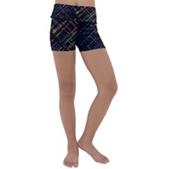 Criss-cross Pattern (multi-colored) Kids  Lightweight Velour Yoga Shorts by LyleHatchDesign