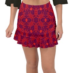 Red Rose Fishtail Mini Chiffon Skirt by LW323