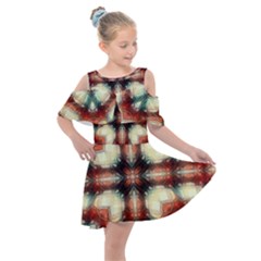 Royal Plaid Kids  Shoulder Cutout Chiffon Dress by LW323