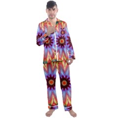 Passion Flower Men s Long Sleeve Satin Pajamas Set by LW323