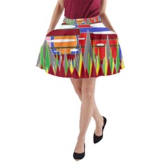 Forrest Sunset A-line Pocket Skirt by LW323