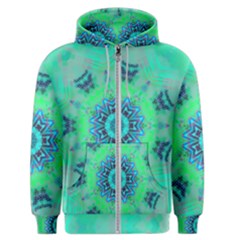 Blue Green  Twist Men s Zipper Hoodie by LW323