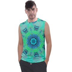 Blue Green  Twist Men s Regular Tank Top by LW323