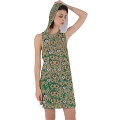 Florals In The Green Season In Perfect  Ornate Calm Harmony Racer Back Hoodie Dress by pepitasart