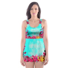 Flowers Skater Dress Swimsuit by LW323