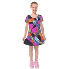 Abstract 2 Kids  Short Sleeve Velvet Dress by LW323