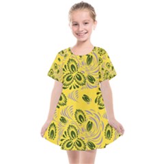 Folk Floral Pattern  Abstract Flowers Surface Design  Seamless Pattern Kids  Smock Dress by Eskimos