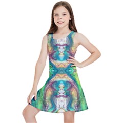 Velvet Repeat Kids  Lightweight Sleeveless Dress by kaleidomarblingart