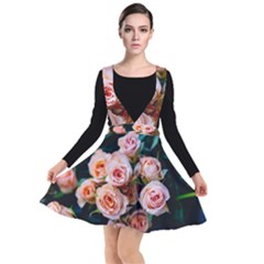 Sweet Roses Plunge Pinafore Dress by LW323