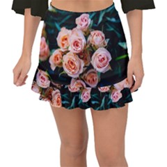 Sweet Roses Fishtail Mini Chiffon Skirt by LW323