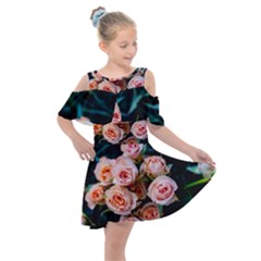 Sweet Roses Kids  Shoulder Cutout Chiffon Dress by LW323