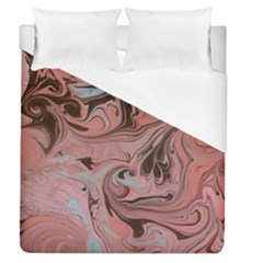 Pink Swirls Duvet Cover (queen Size) by kaleidomarblingart