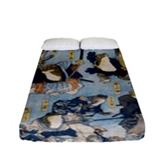 Famous Heroes Of The Kabuki Stage Played By Frogs  Fitted Sheet (full/ Double Size) by Sobalvarro