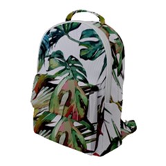 Tropical Leaves Flap Pocket Backpack (large) by goljakoff