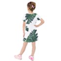 Banana leaves Kids  Short Sleeve Velvet Dress View2