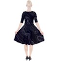 Black Topography Quarter Sleeve A-Line Dress View2