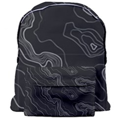 Black Topography Giant Full Print Backpack by goljakoff