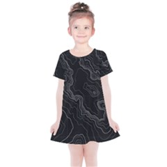 Black Topography Kids  Simple Cotton Dress by goljakoff