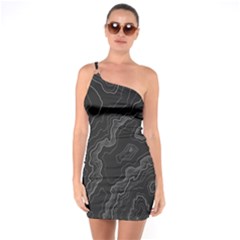 Topography Map One Soulder Bodycon Dress by goljakoff