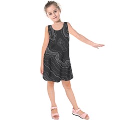 Black Topography Kids  Sleeveless Dress by goljakoff