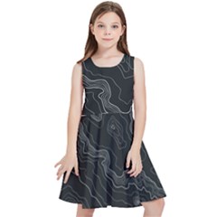 Black Topography Kids  Skater Dress by goljakoff